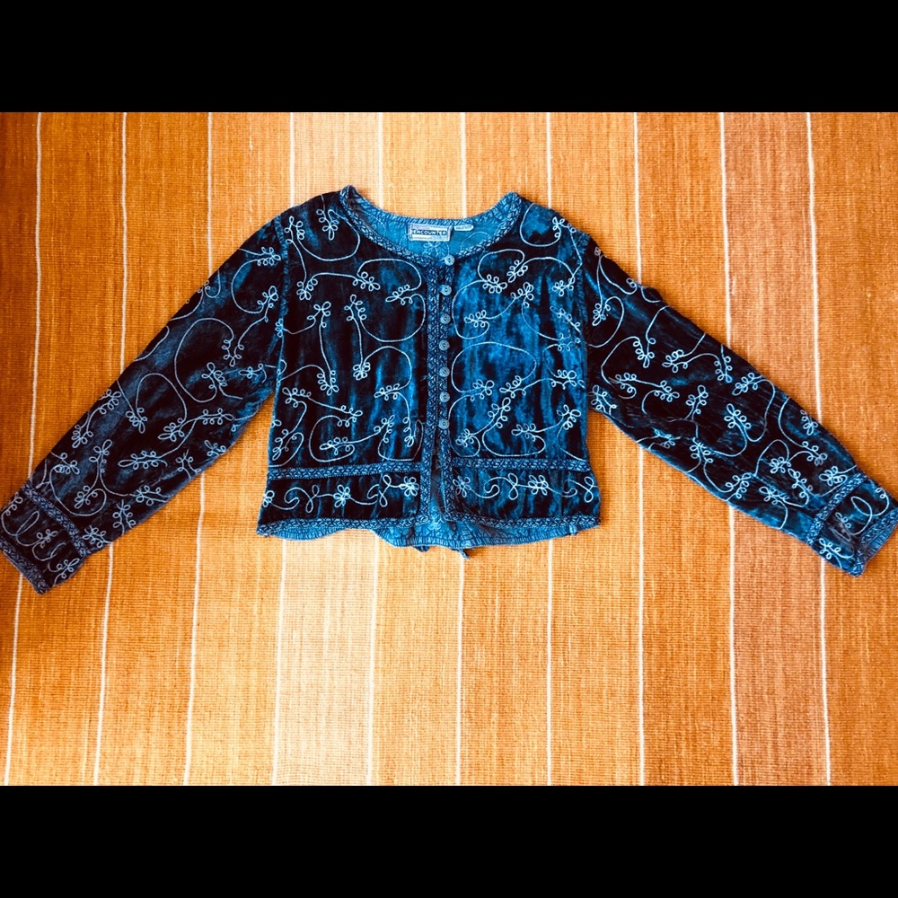 Vintage Embroidered Velvet Top